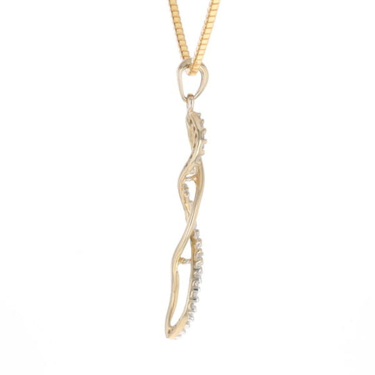 Ribbon Twist Diamond Pendant