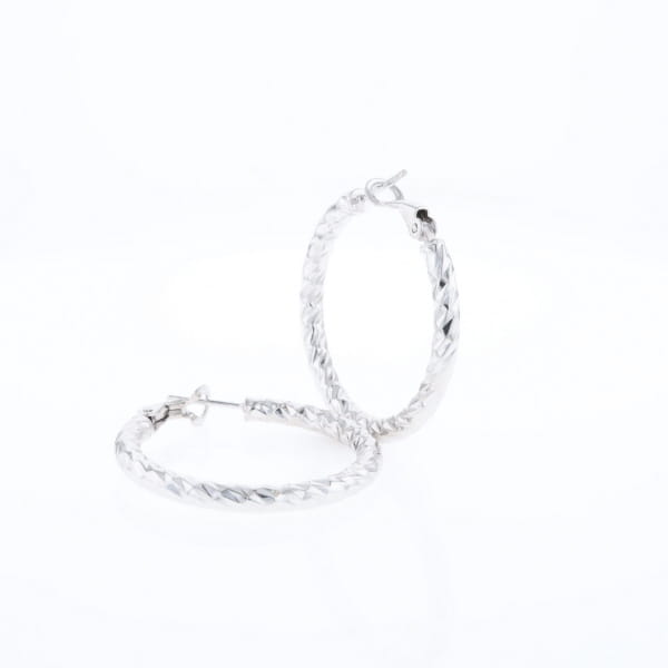 Diamond Cut Hoop Earrings