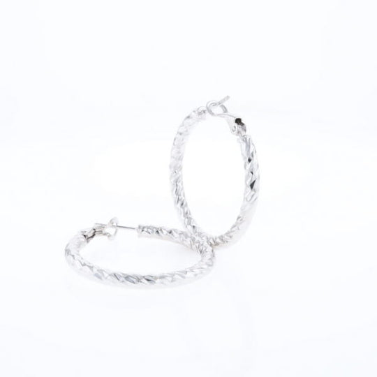 Diamond Cut Hoop Earrings