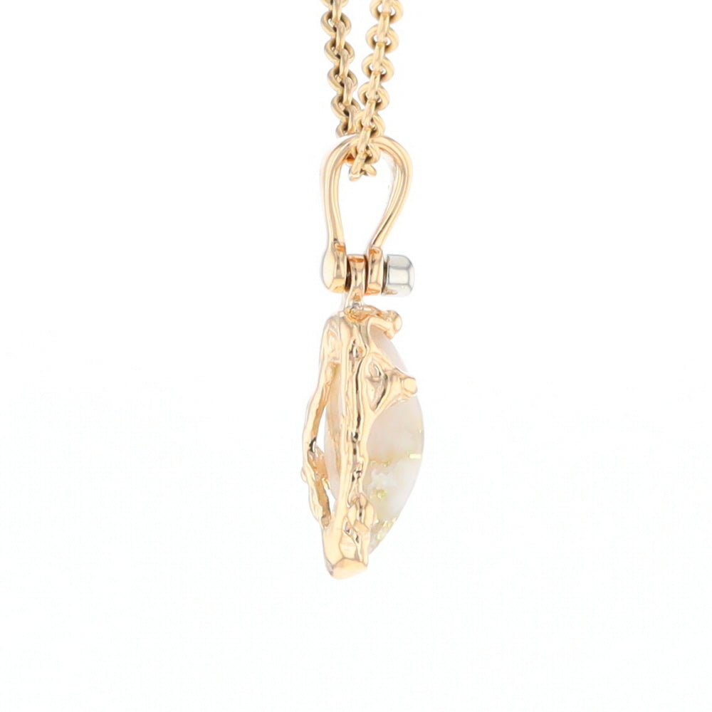 Gold Quartz Free Form Pendant