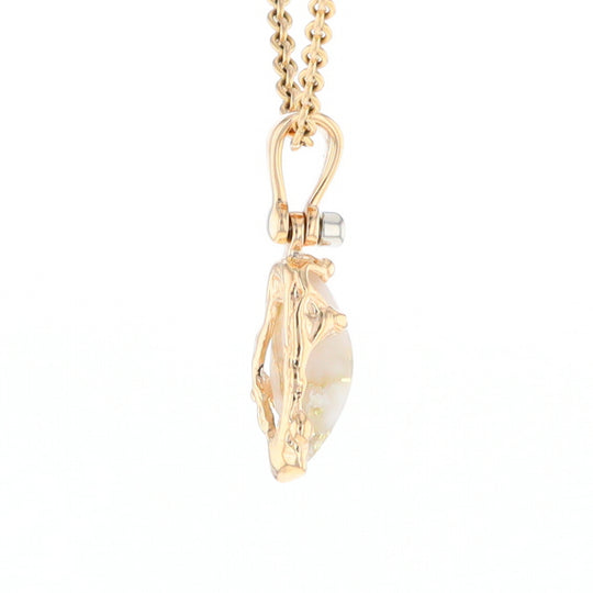 Gold Quartz Free Form Pendant