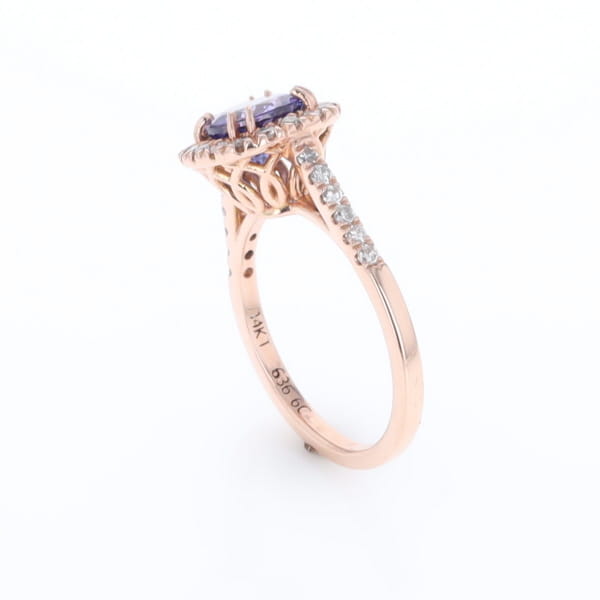 Rose Gold Tanzanite Halo Ring