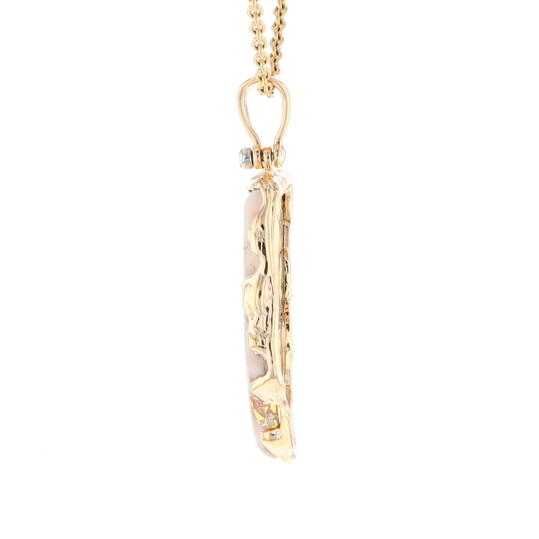 Gold Quartz Freeform Pendant (G2)