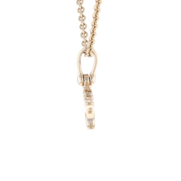 Gold Quartz Inlaid Polar Bear Pendant