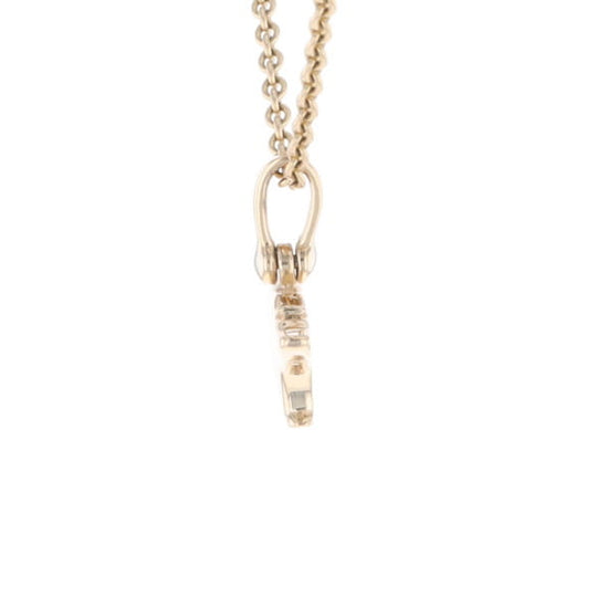 Gold Quartz Inlaid Polar Bear Pendant