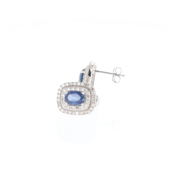 Double Halo Sapphire Earrings