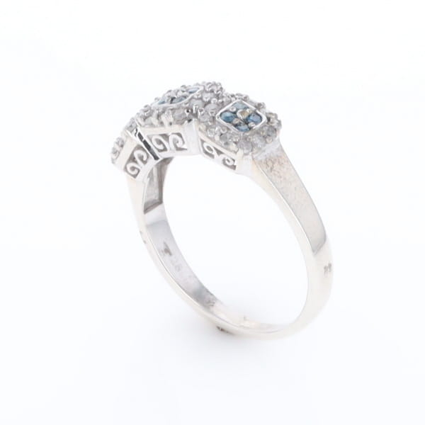 Triple Diamond Halo Ring