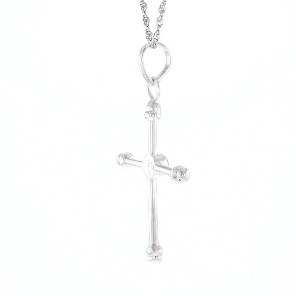 Silver Peridot Cross