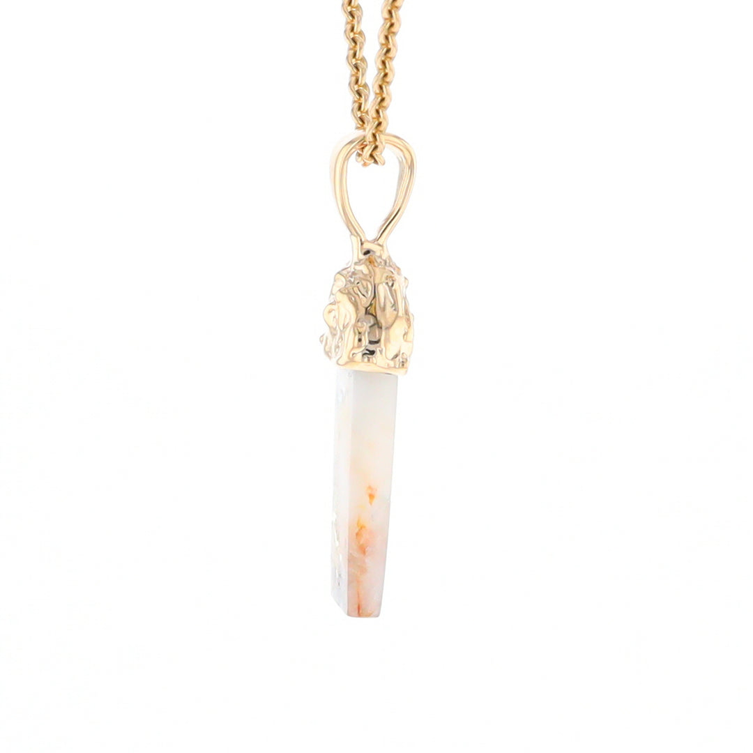 Gold Quartz Free Form Pendant