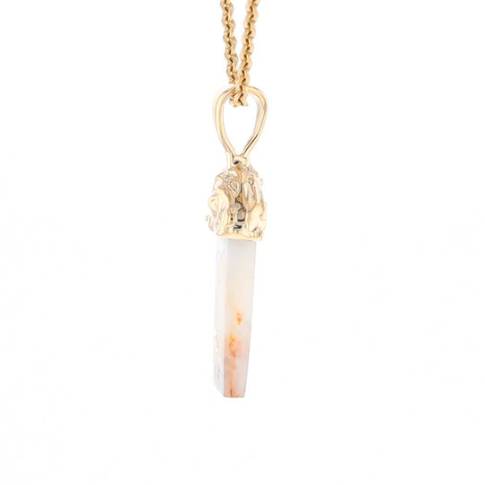 Gold Quartz Free Form Pendant