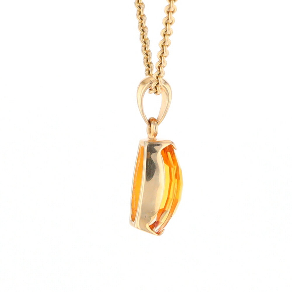 Fancy Cut Citrine Solitaire Pendant