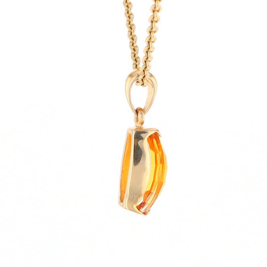 Fancy Cut Citrine Solitaire Pendant