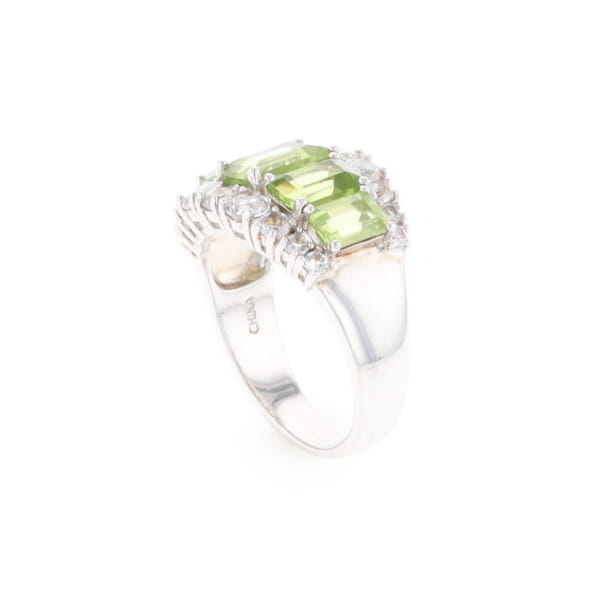 Peridot and CZ Cocktail Ring