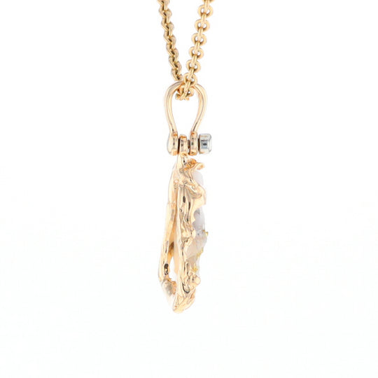 Rough Gold Quartz Freeform Pendant