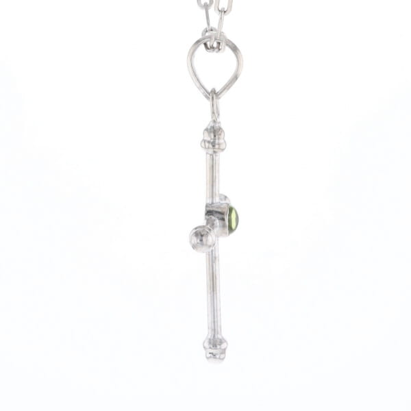Silver Peridot Cross