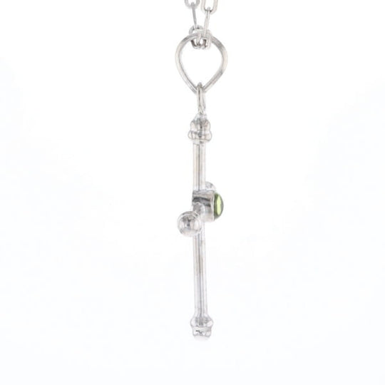 Silver Peridot Cross