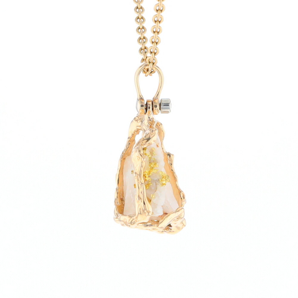 Rough Gold Quartz Freeform Pendant