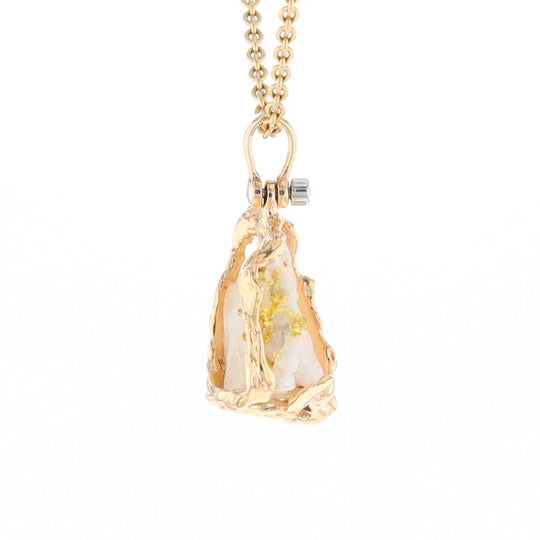 Rough Gold Quartz Freeform Pendant