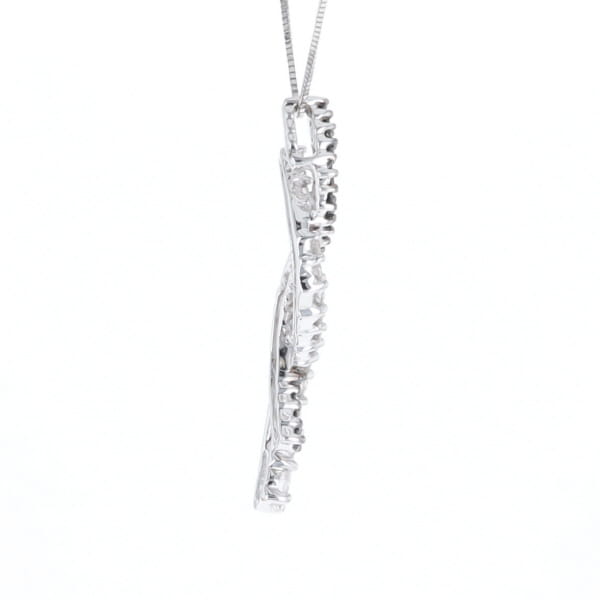 Ribbon Necklace With Black and White Diamonds