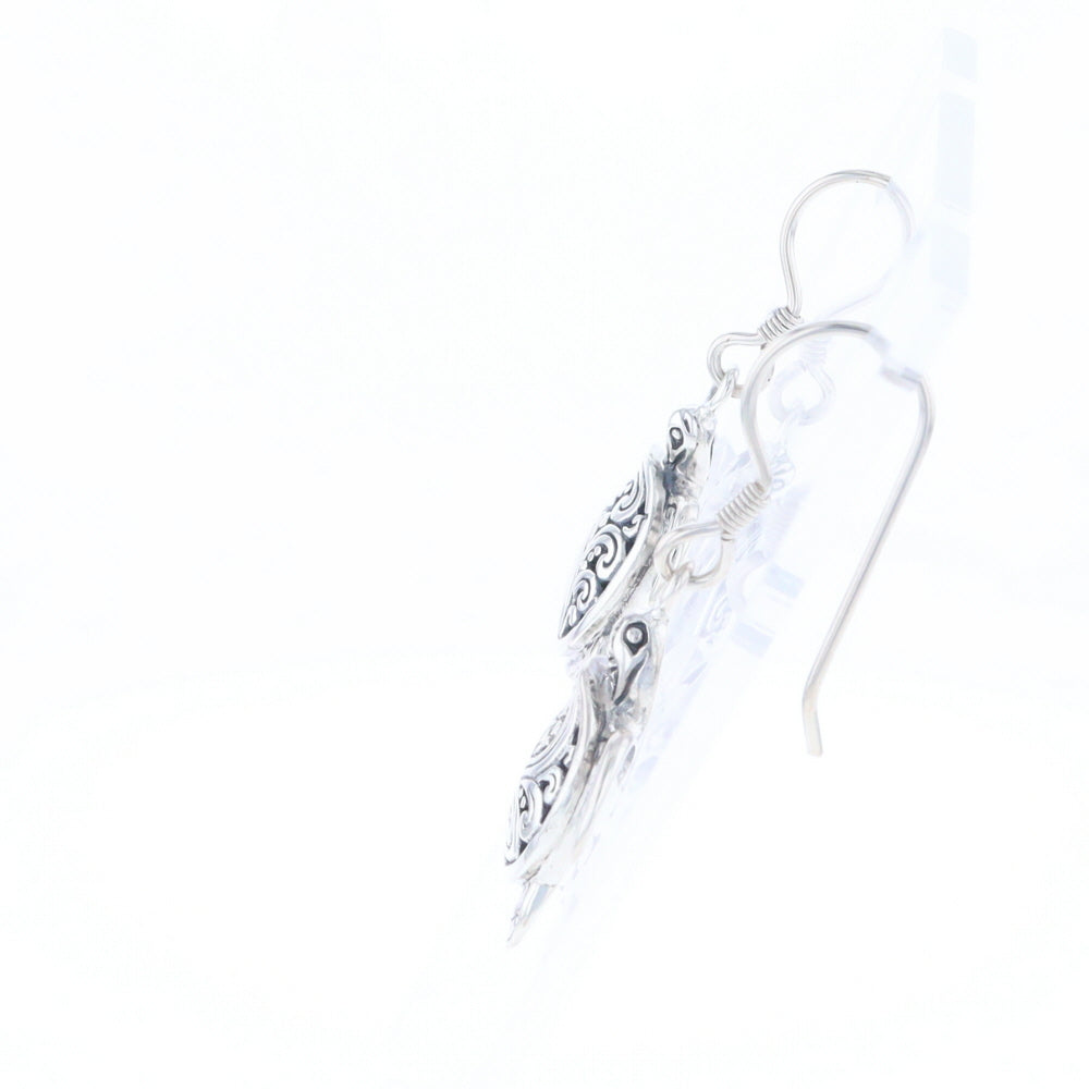 Silver Turtle Dangle Earrings