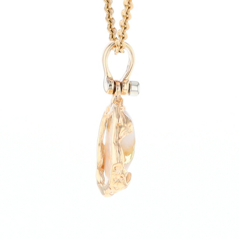 Gold Quartz Free Form Pendant