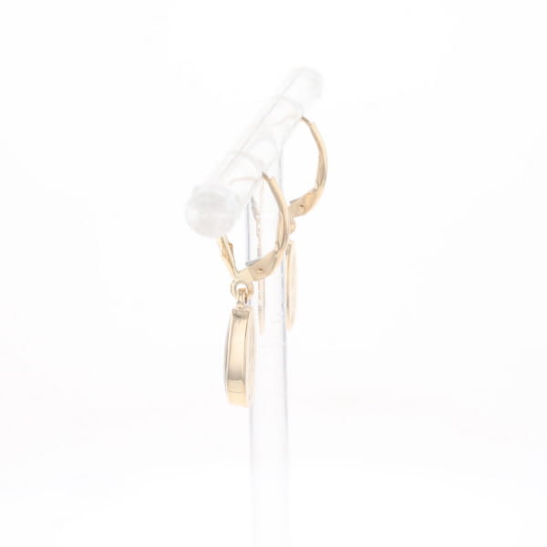 Gold Quartz Earrings Tear Drop Inlaid Lever Backs