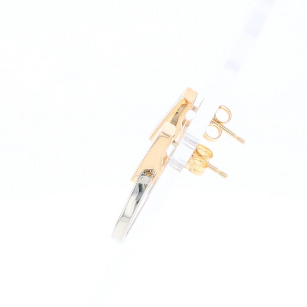 Gold Quartz Rectangle Inlaid Knocker Earrings - G2