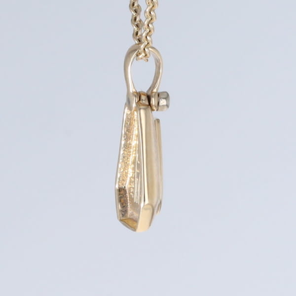 Opal Triangle Inlay with .02ctw Diamond Pendant