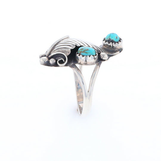 Native Turquoise Feather Ring