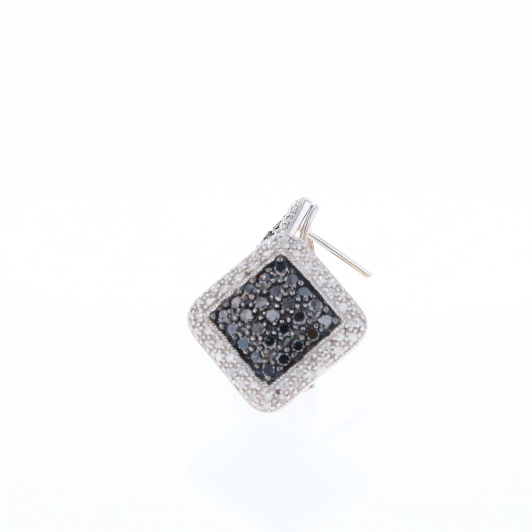 Pavé Black and White Diamond Earrings