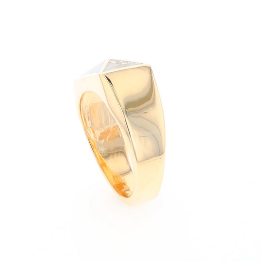 Four Section Gold Quartz Inlaid Men's Ring G2