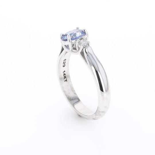 Ceylon Sapphire Three-Stone Trellis Ring