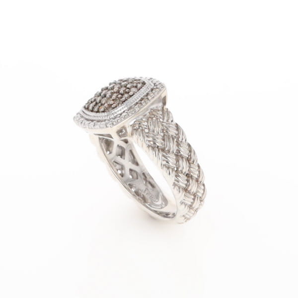 Champaign Diamond Square Braided Cluster Band