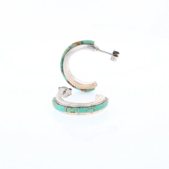 Turquoise Semi-Hoop Earrings