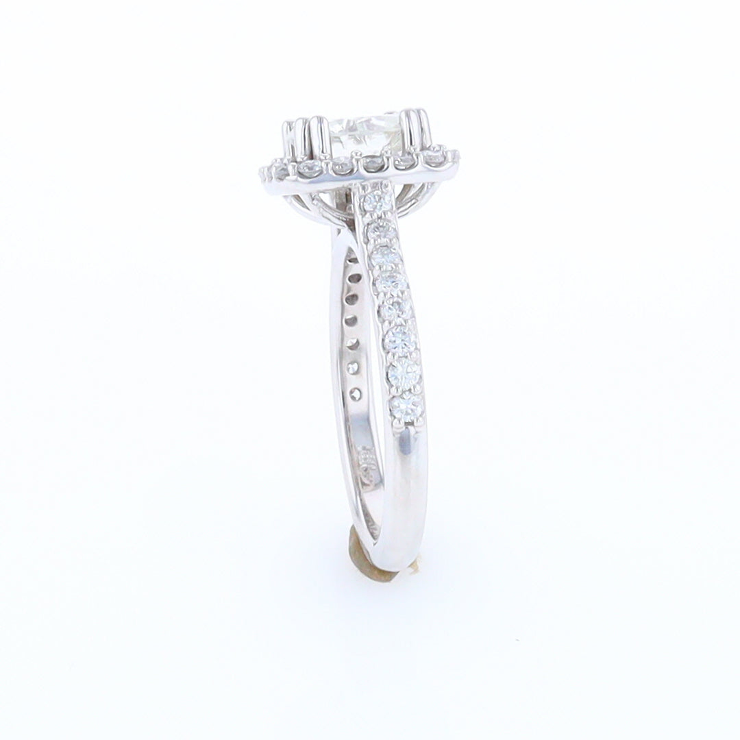 Diamond Engagement Ring with Square Halo