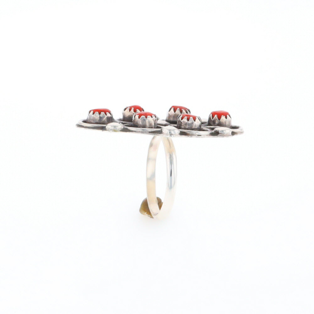 Bezel Set Coral Ring