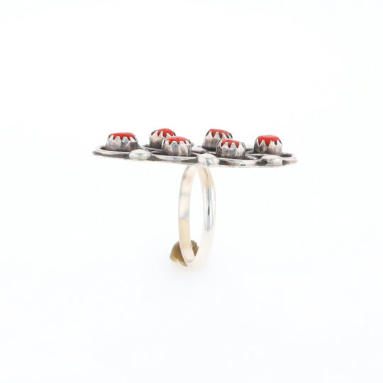 Bezel Set Coral Ring