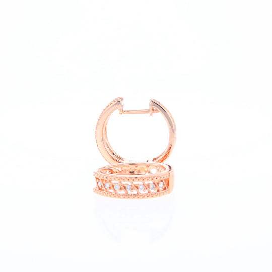 Rose Gold Diamond Hoop Earrings