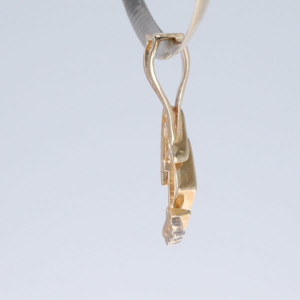 Opal Pendant Triangle Inlaid Design with .07ctw Round Diamonds