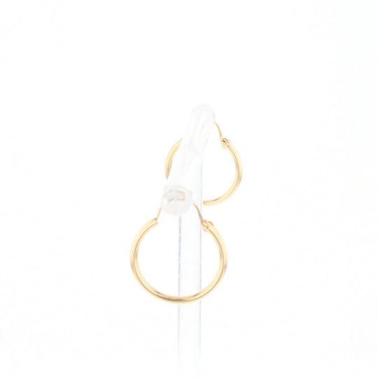 Gold Hollow Tube Hoop Earrings