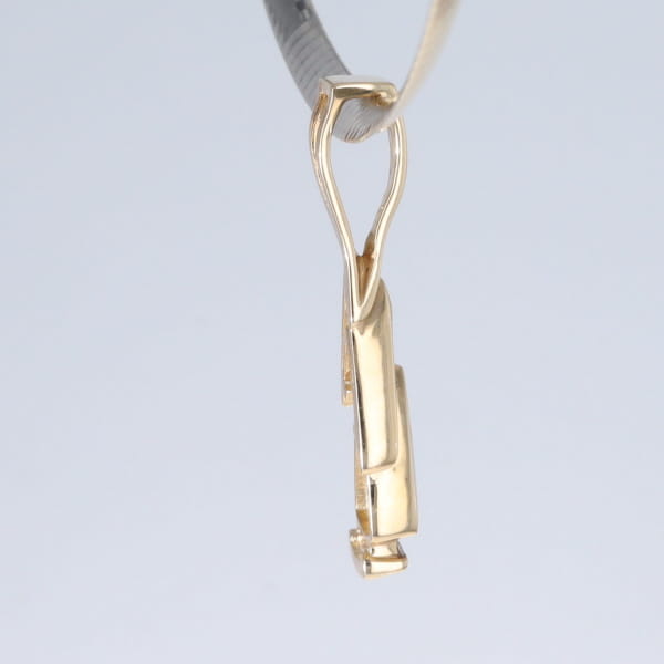 Opal Pendant Triangle Inlaid Design with .06ctw Round Diamonds