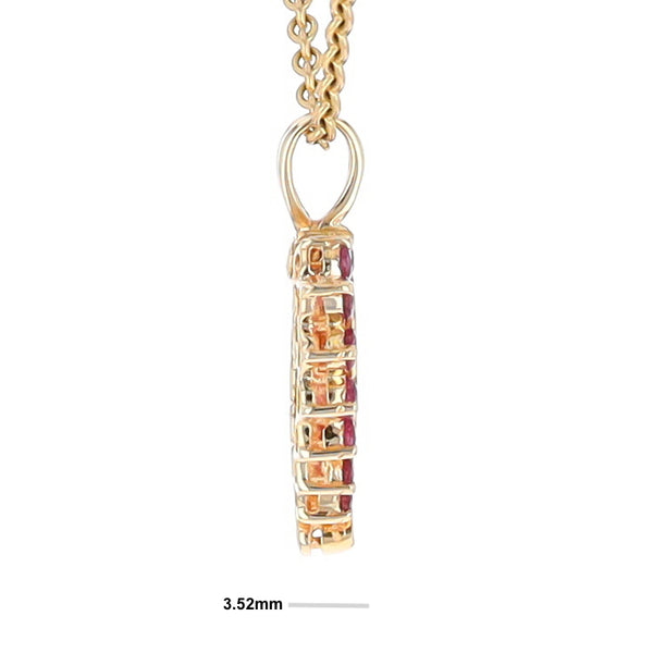 Ruby and Diamond Heart Shaped Pendant