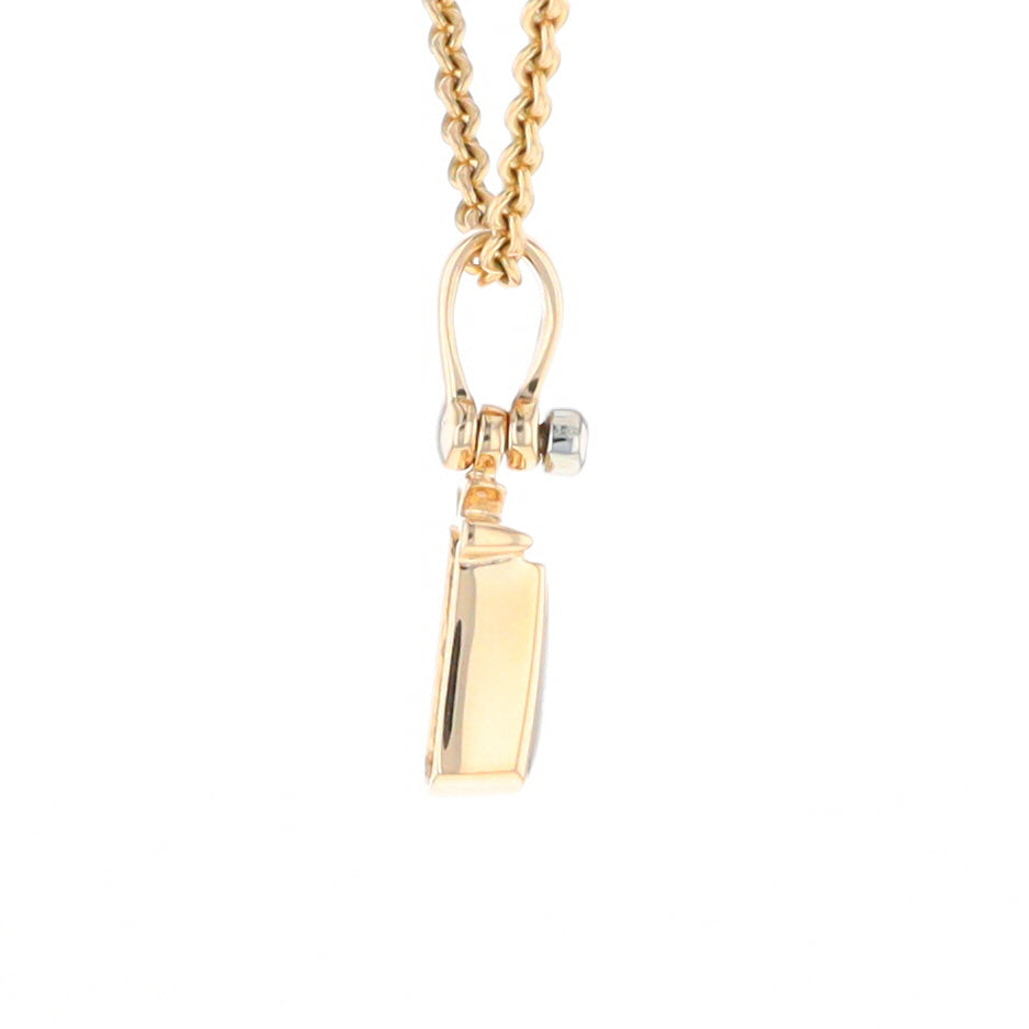 Gold Quartz Banner Shaped Pendant