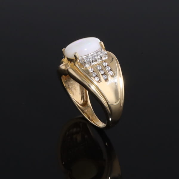 Opal Diamond Channels Ring