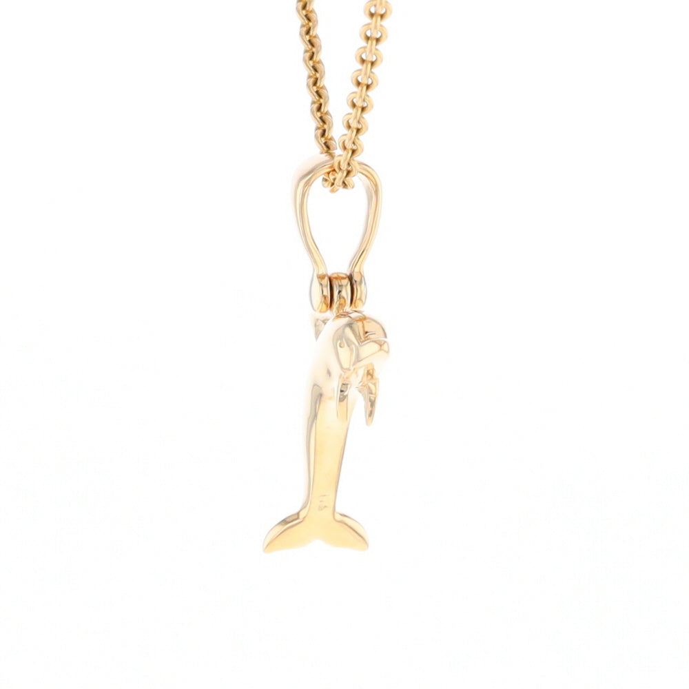 Gold Quartz Dolphin Pendant - G2