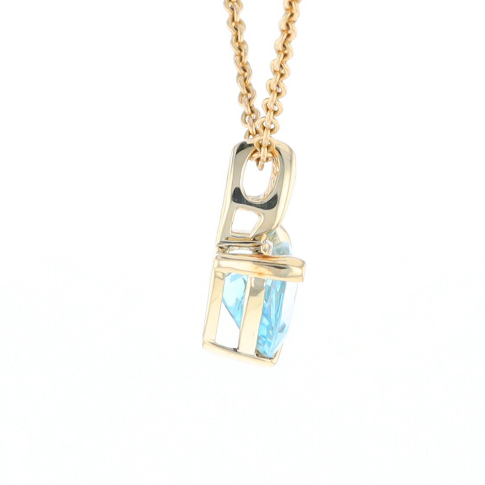 Trillion Blue Topaz Diamond Pendant