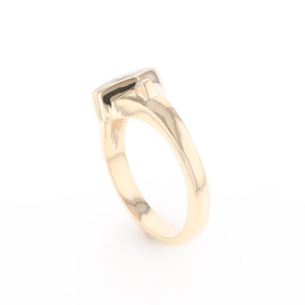 G2 Gold Quartz Ring Diamond Shape Inlaid with 0.05ctw Round Diamonds