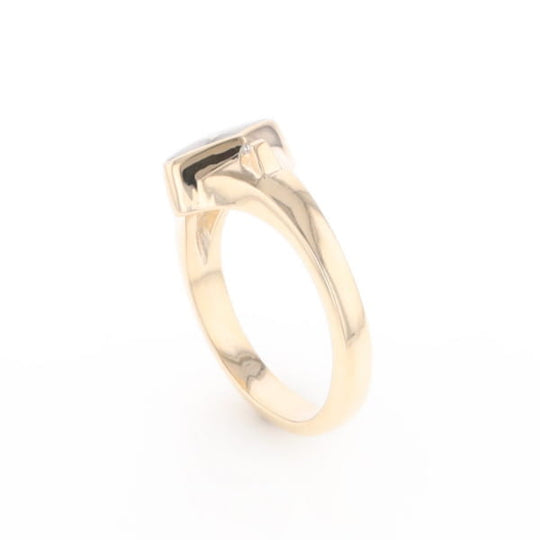 G2 Gold Quartz Ring Diamond Shape Inlaid with 0.05ctw Round Diamonds