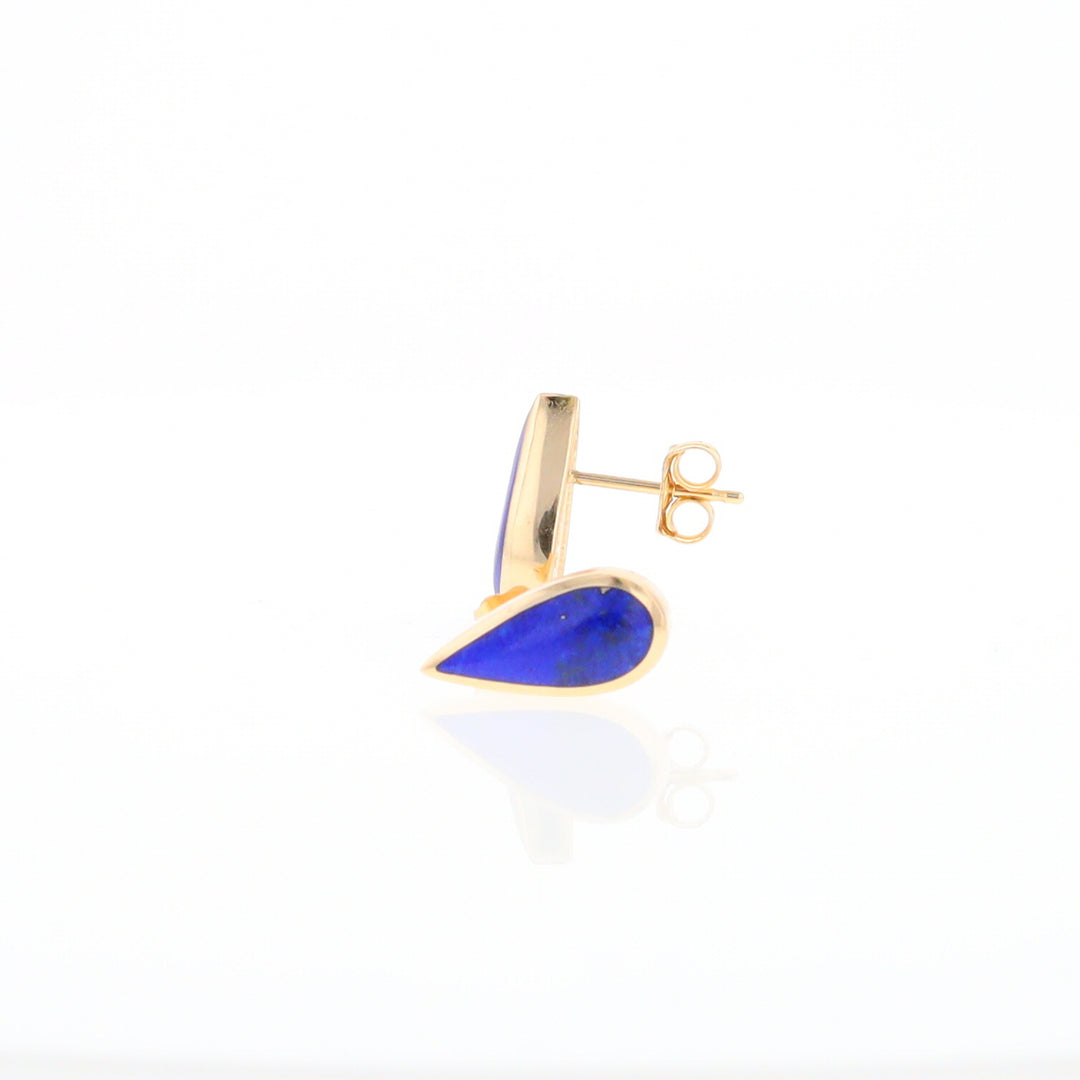 Lapis Tear Drop Inlaid Earrings