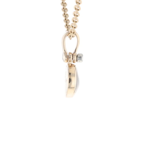 Round Gold Quartz Inlaid Pendant